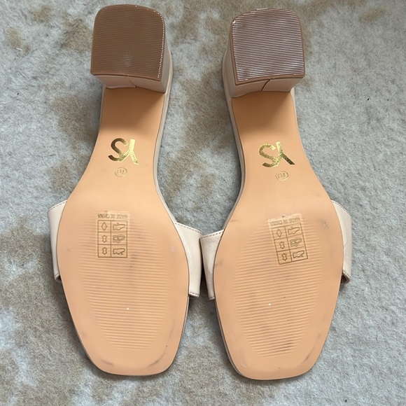 Yosi Samra Danielle Open Toe 2” Heeled Slides, Nude/Tan - Size 10 - Picture 3 of 5